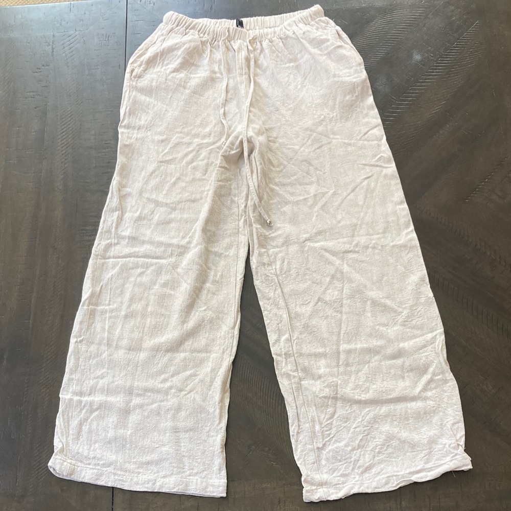 Lillusory Women’s Cream Wide-Leg Pants
